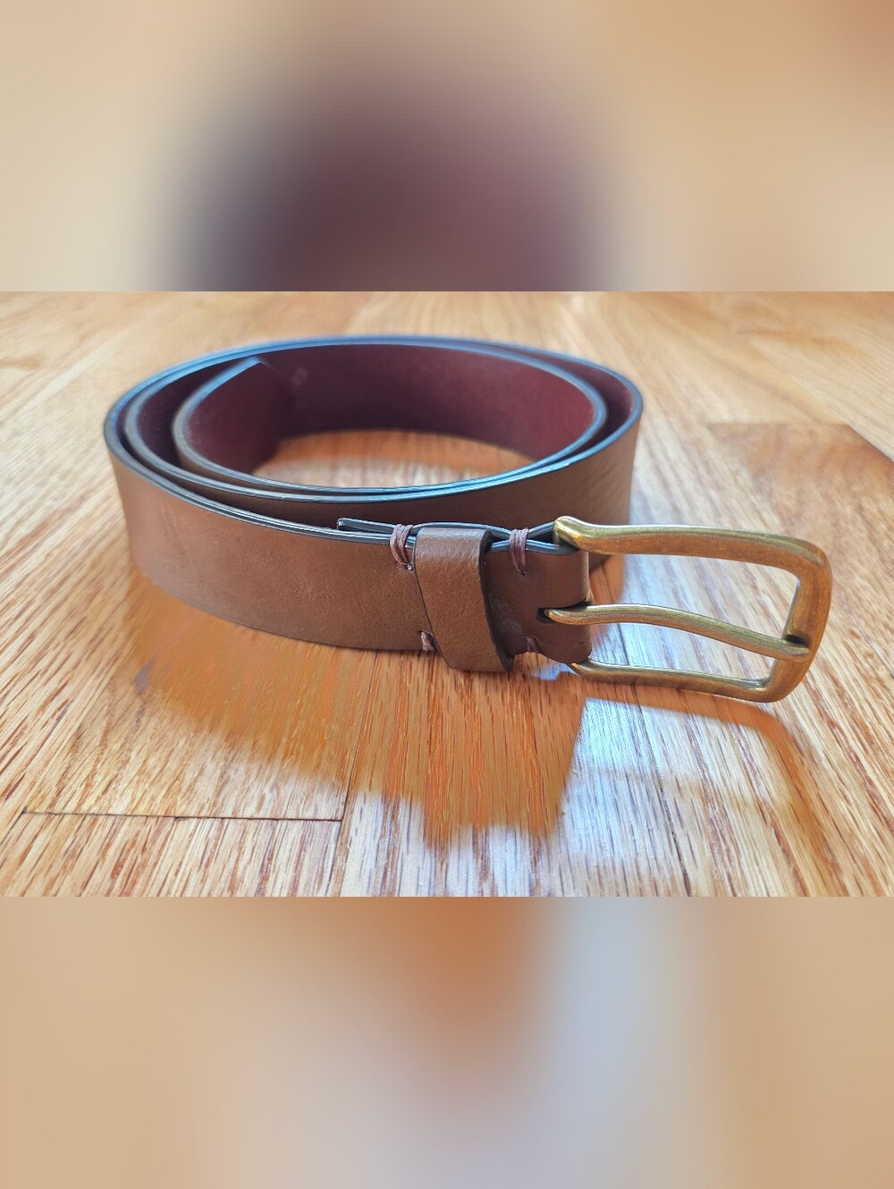 Lucky Brand Classic Leather Belt – Brown & Brass – Size 36 (NWOT) - Picture 6 of 7